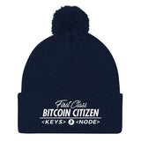 First Class Bitcoin Citizen - Pom Pom Knit Cap