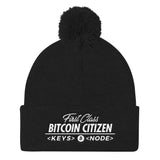 First Class Bitcoin Citizen - Pom Pom Knit Cap