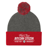 First Class Bitcoin Citizen - Pom Pom Knit Cap